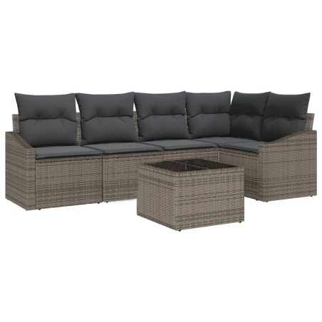 vidaXL Set di divani da giardino 5 pezzi con cuscini in rattan nero
