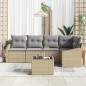 vidaXL Set divani da giardino 6 pezzi con cuscini neri in poly rattan vidaXL Set divani da giardino 6 pezzi con cuscini neri in poly rattan