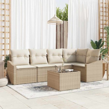 vidaXL Set Giardino 6 Pezzi con Cuscini in Rattan Sintetico Marrone