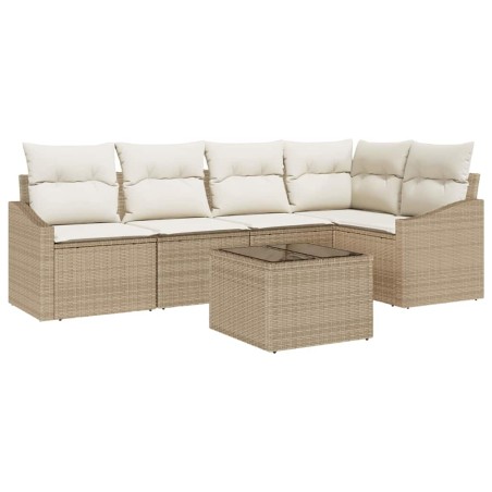 vidaXL Set Giardino 6 Pezzi con Cuscini in Rattan Sintetico Marrone