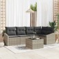 vidaXL Set di Divani da Giardino a 6 Pezzi con Cuscini Grigi in Rattan Sintetico
