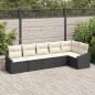vidaXL Set divano da giardino 6 pezzi con cuscini in rattan sintetico nero vidaXL Set divano da giardino 6 pezzi con cuscini in rattan sintetico nero