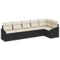 vidaXL Set divano da giardino 6 pezzi con cuscini in rattan sintetico nero vidaXL Set divano da giardino 6 pezzi con cuscini in rattan sintetico nero