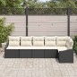vidaXL Set divano da giardino 6 pezzi con cuscini in rattan sintetico nero vidaXL Set divano da giardino 6 pezzi con cuscini in rattan sintetico nero