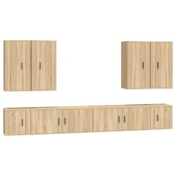 Set Mobili Porta TV 8pz Rovere Sonoma in Legno Multistrato