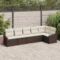 vidaXL Set di divano da giardino 6 pezzi con cuscini in rattan sintetico marrone