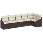vidaXL Set di divano da giardino 6 pezzi con cuscini in rattan sintetico marrone