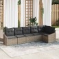 vidaXL Set di Divani da Giardino 6 Pezzi con Cuscini Grigio Polyrattan vidaXL Set di Divani da Giardino 6 Pezzi con Cuscini Grigio Polyrattan