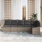 vidaXL Set di Divani da Giardino 6 Pezzi con Cuscini Grigio Polyrattan vidaXL Set di Divani da Giardino 6 Pezzi con Cuscini Grigio Polyrattan