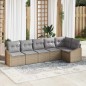 vidaXL Set di divani da giardino in 6 pezzi con cuscini beige in rattan sintetico vidaXL Set di divani da giardino in 6 pezzi con cuscini beige in rattan sintetico