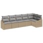 vidaXL Set di divani da giardino in 6 pezzi con cuscini beige in rattan sintetico vidaXL Set di divani da giardino in 6 pezzi con cuscini beige in rattan sintetico