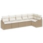vidaXL Set da giardino con divano a 6 pezzi e cuscini beige in rattan sintetico