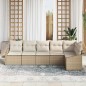 vidaXL Set da giardino con divano a 6 pezzi e cuscini beige in rattan sintetico
