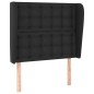 Testiera ad Orecchio Nera 83x23x118/128 cm in Similpelle Testiera ad Orecchio Nera 83x23x118/128 cm in Similpelle