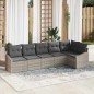 vidaXL Set di divani da giardino a 6 pezzi di con cuscini in rattan sintetico grigio chiaro