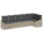 vidaXL Set di divani da giardino a 6 pezzi di con cuscini in rattan sintetico grigio chiaro