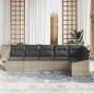 vidaXL Set di divani da giardino a 6 pezzi di con cuscini in rattan sintetico grigio chiaro