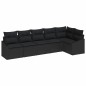 vidaXL Set da giardino 6 pezzi con cuscini in rattan nero.