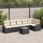 vidaXL Set di divani da giardino con 6 pezzi e cuscini in rattan poliestere marrone