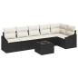 vidaXL Set di divani da giardino con 6 pezzi e cuscini in rattan poliestere marrone