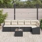 vidaXL Set di divani da giardino con 6 pezzi e cuscini in rattan poliestere marrone