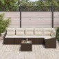 vidaXL Set di Divani da Giardino 7 Pezzi con Cuscini Grigi in Rattan Sintetico.