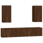 Set Mobili Porta TV 4 pz Rovere Marrone in Legno Multistrato Set Mobili Porta TV 4 pz Rovere Marrone in Legno Multistrato