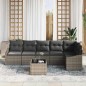 vidaXL Set da Giardino 7 Pezzi con Cuscini Rattan Grigio