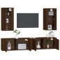 Set Mobili Porta TV 4 pz Rovere Marrone in Legno Multistrato Set Mobili Porta TV 4 pz Rovere Marrone in Legno Multistrato