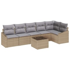 vidaXL Set da Giardino da 7 Pezzi con Cuscini in Rattan Sintetico Nero