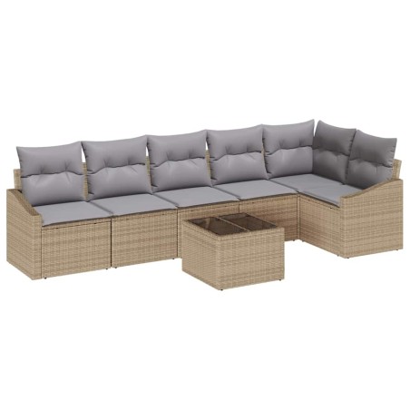 vidaXL Set da Giardino da 7 Pezzi con Cuscini in Rattan Sintetico Nero