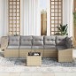vidaXL Set da Giardino da 7 Pezzi con Cuscini in Rattan Sintetico Nero vidaXL Set da Giardino da 7 Pezzi con Cuscini in Rattan Sintetico Nero