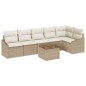 vidaXL Set Divano da Giardino 7 Pezzi in Rattan Sintetico con Cuscini Beige