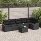 vidaXL Set di divani da giardino 7 pezzi di con cuscini in polyrattan nero