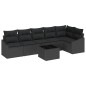 vidaXL Set di divani da giardino 7 pezzi di con cuscini in polyrattan nero