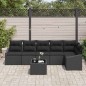 vidaXL Set di divani da giardino 7 pezzi di con cuscini in polyrattan nero