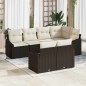 vidaXL Set da giardino di 7 pezzi con cuscini in rattan sintetico marrone