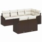 vidaXL Set da giardino di 7 pezzi con cuscini in rattan sintetico marrone