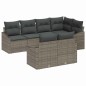 vidaXL Set da giardino 7 pezzi di con cuscini in rattan sintetico grigio