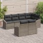 vidaXL Set da giardino 7 pezzi di con cuscini in rattan sintetico grigio