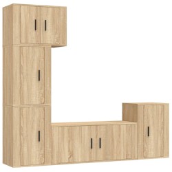Set di Mobili Porta TV 5 pz Rovere Sonoma in Legno Multistrato