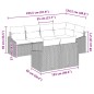 vidaXL Set da giardino 7 pezzi di con cuscini in rattan sintetico grigio