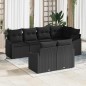 vidaXL Set da giardino 7 pezzi con cuscini in rattan sintetico nero