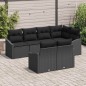 vidaXL Set da giardino 7 pezzi con cuscini in rattan sintetico nero