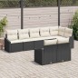vidaXL Set di divano da giardino 8 pezzi con cuscini neri in rattan sintetico