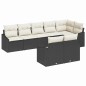vidaXL Set di divano da giardino 8 pezzi con cuscini neri in rattan sintetico
