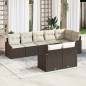 vidaXL Set di divani da giardino 8 pezzi con cuscini in rattan sintetico marrone