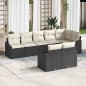 vidaXL Set di divano da giardino 8 pezzi con cuscini neri in rattan sintetico