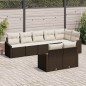 vidaXL Set di divani da giardino 8 pezzi con cuscini in rattan sintetico marrone