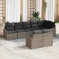 vidaXL Set da giardino 8 pezzi con cuscini grigi in rattan